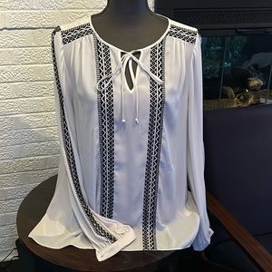 WHBM Black and Cream size 12 blouse